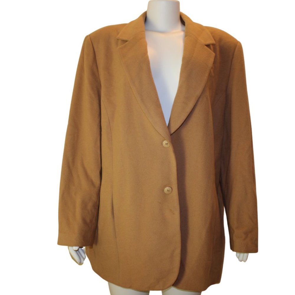 Beige Tan Plus Size Wool Winter Peacoat